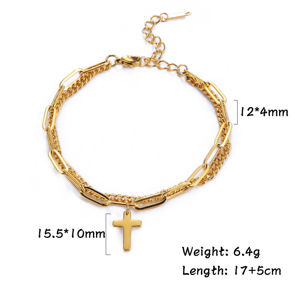 Chaine avec croix en Titanium BRACELET