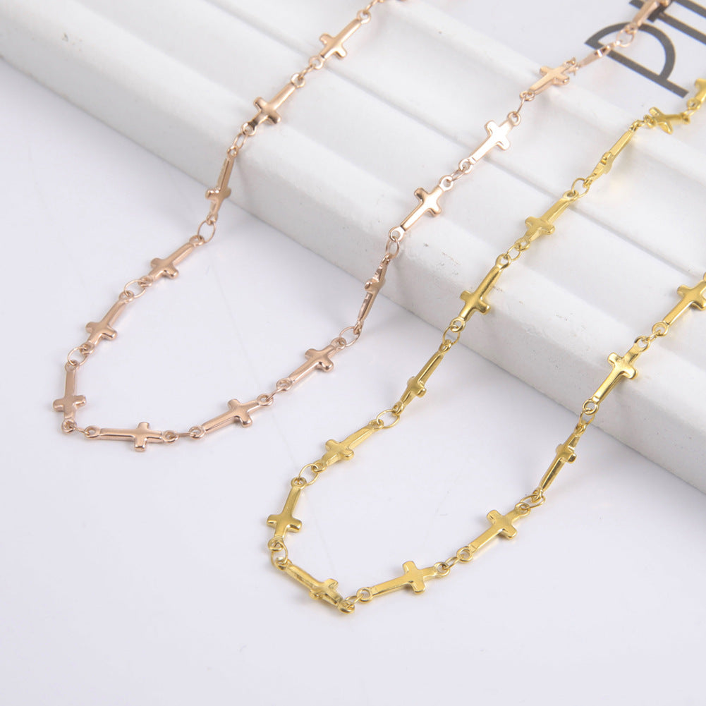 Croix en acier inoxydable BRACELET & COLLIER
