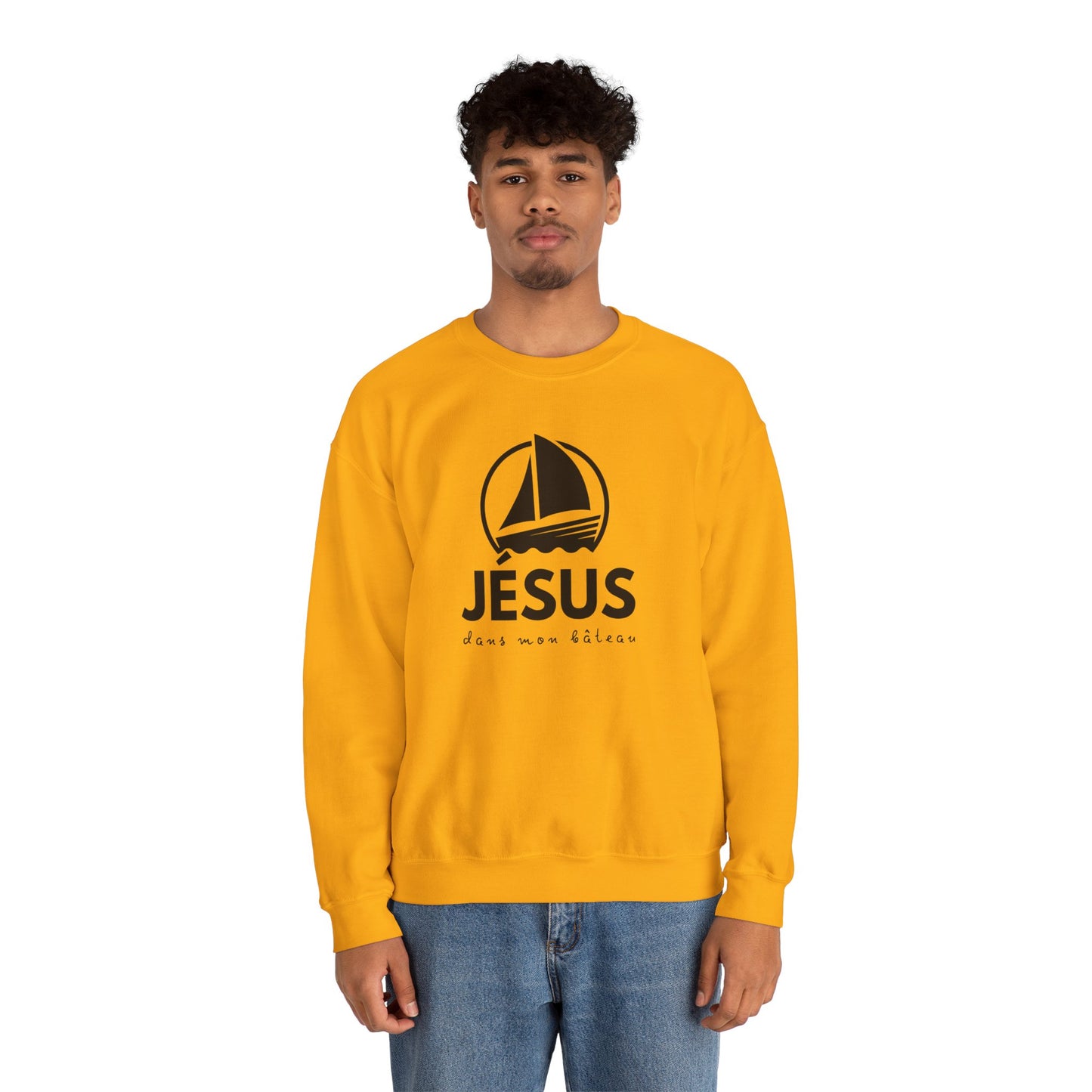 Jésus dans mon bâteau CREWNECK