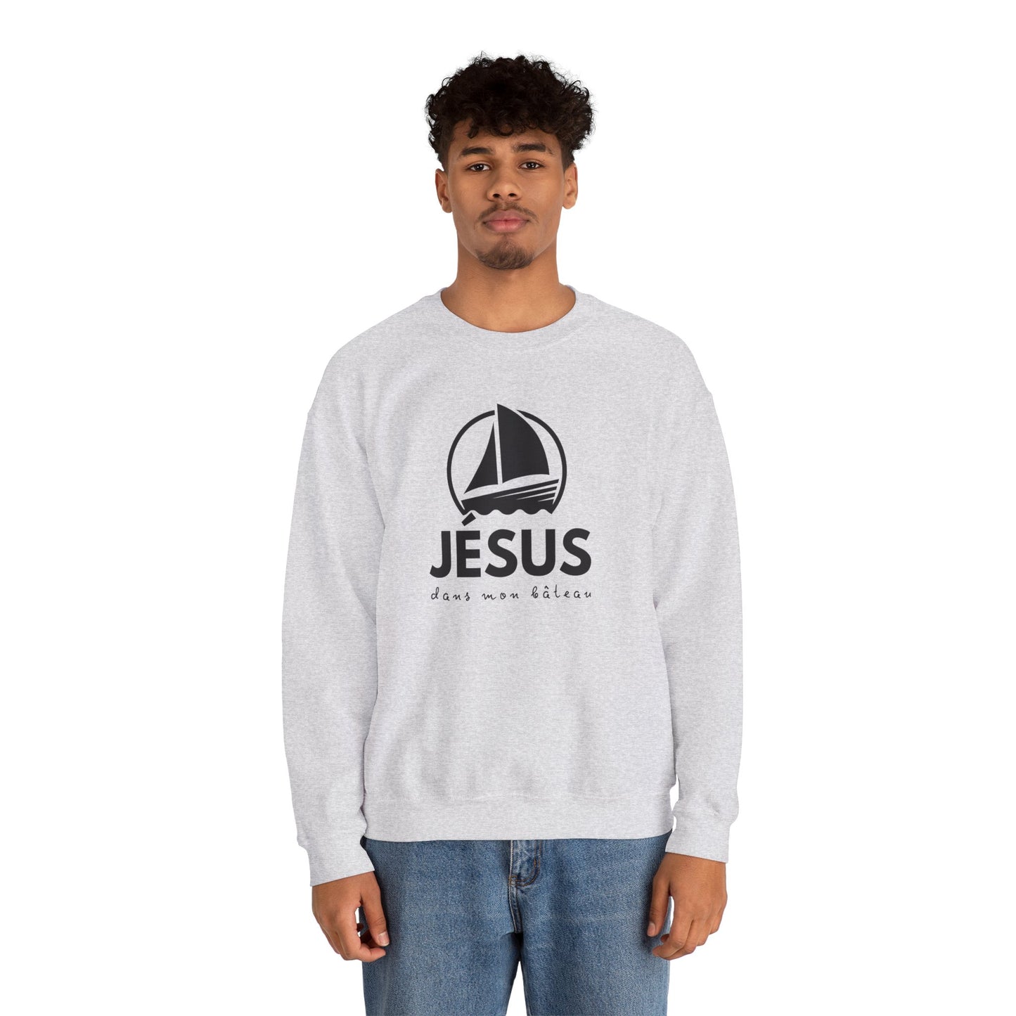 Jésus dans mon bâteau CREWNECK