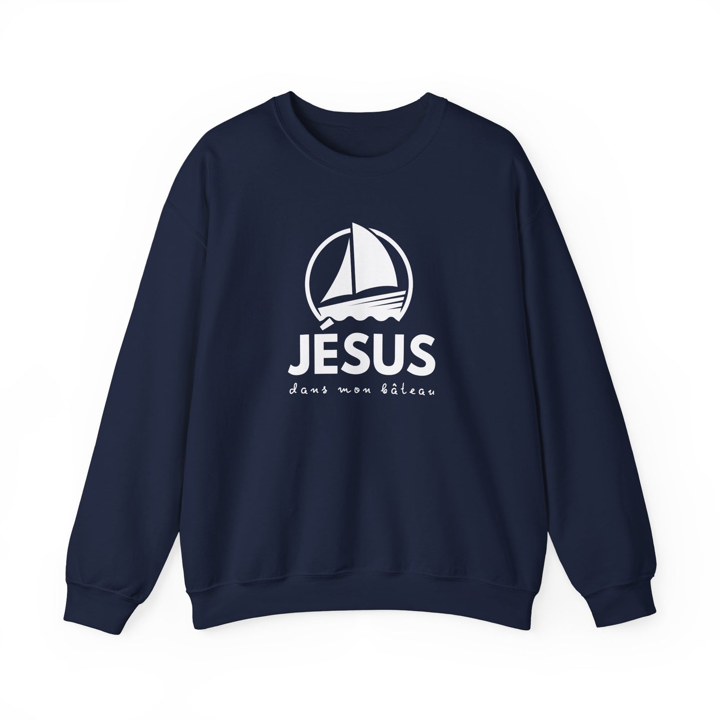 Jésus dans mon bâteau CREWNECK