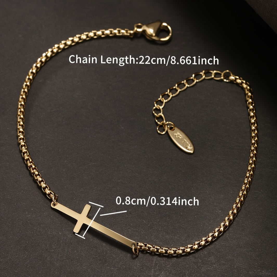 Croix sur chaîne en acier inoxydable BRACELET