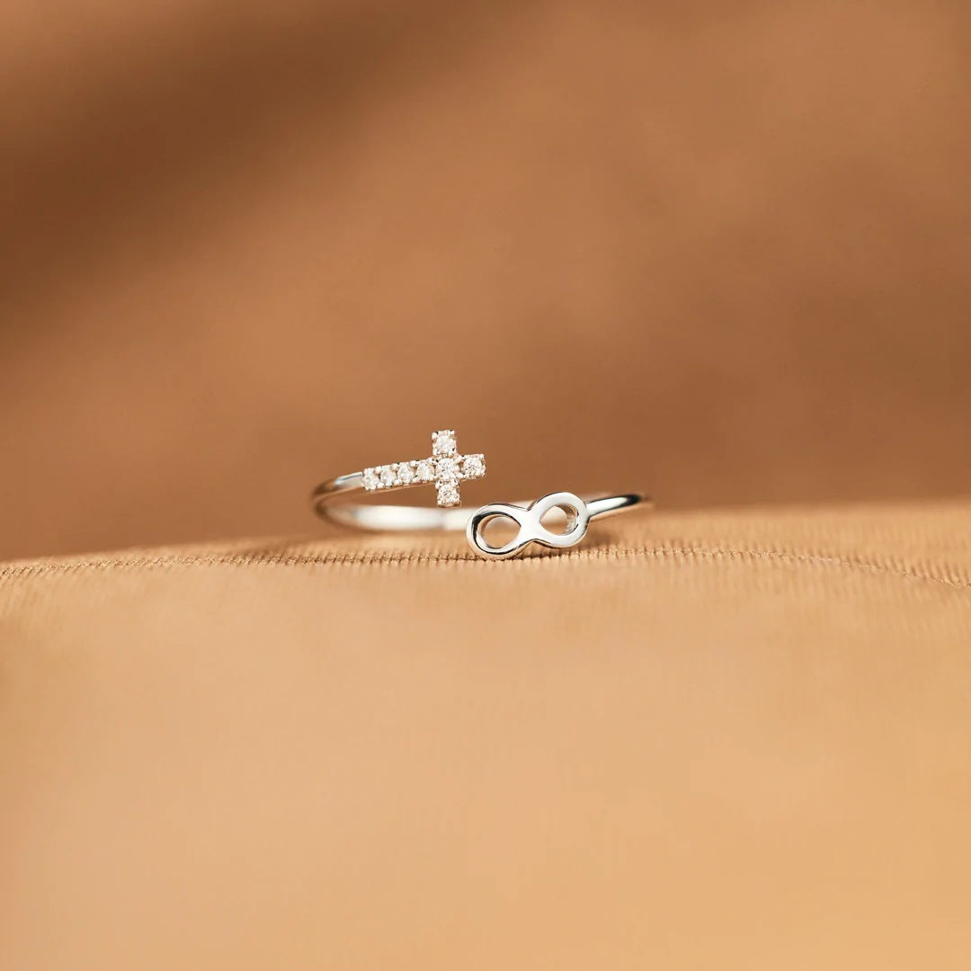 Croix et signe infini BAGUE