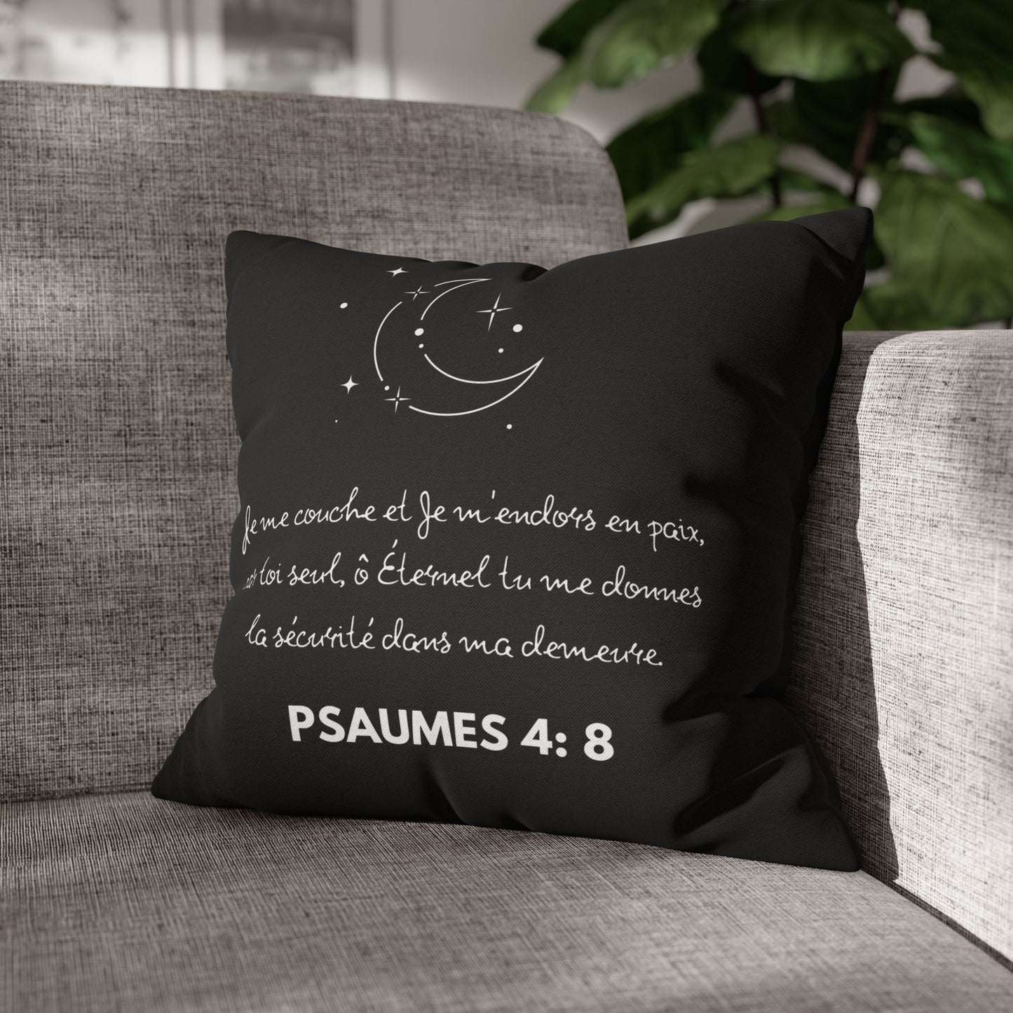 Je me couche et je m'endors en paix HOUSSE - Black