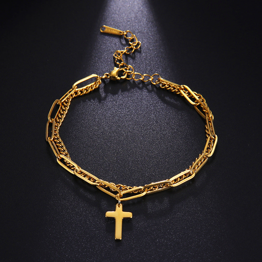 Chaine avec croix en Titanium BRACELET