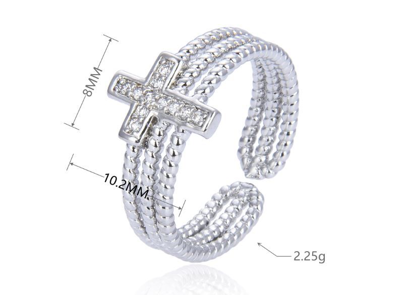 Croix zircons multi-rangs BAGUE