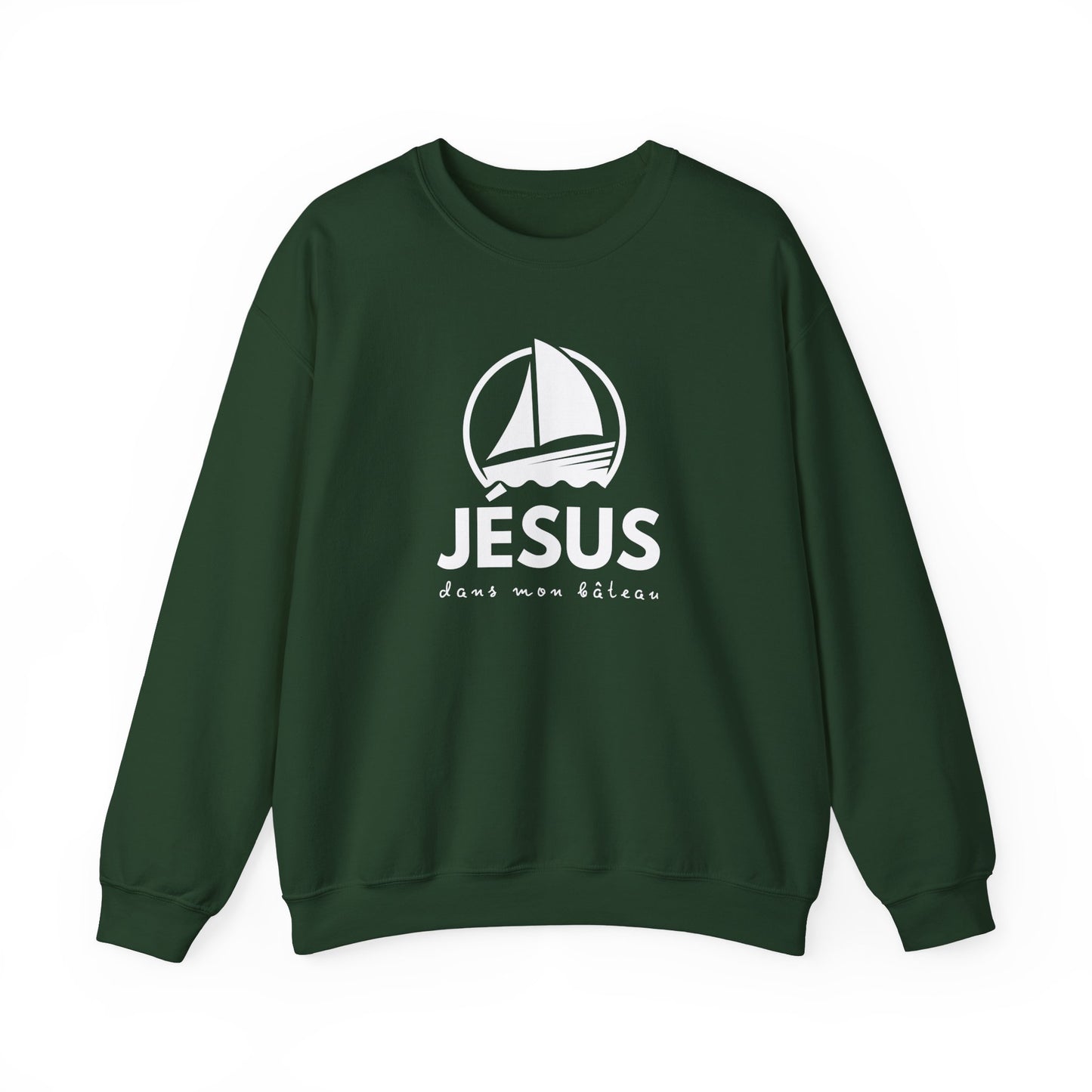 Jésus dans mon bâteau CREWNECK