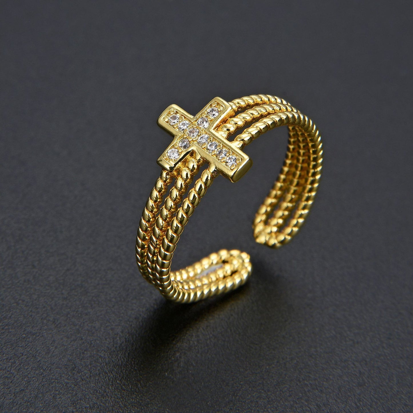Croix zircons multi-rangs BAGUE