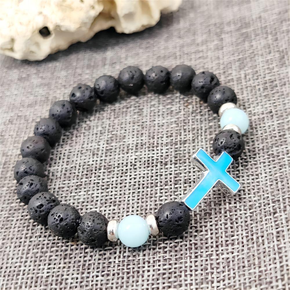 Croix brillant dans le noir BRACELET