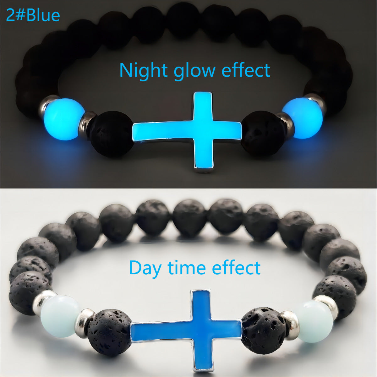 Croix brillant dans le noir BRACELET