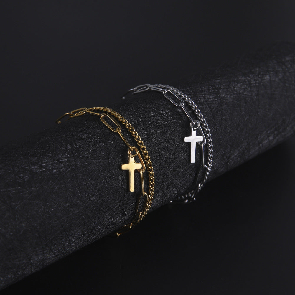 Chaine avec croix en Titanium BRACELET