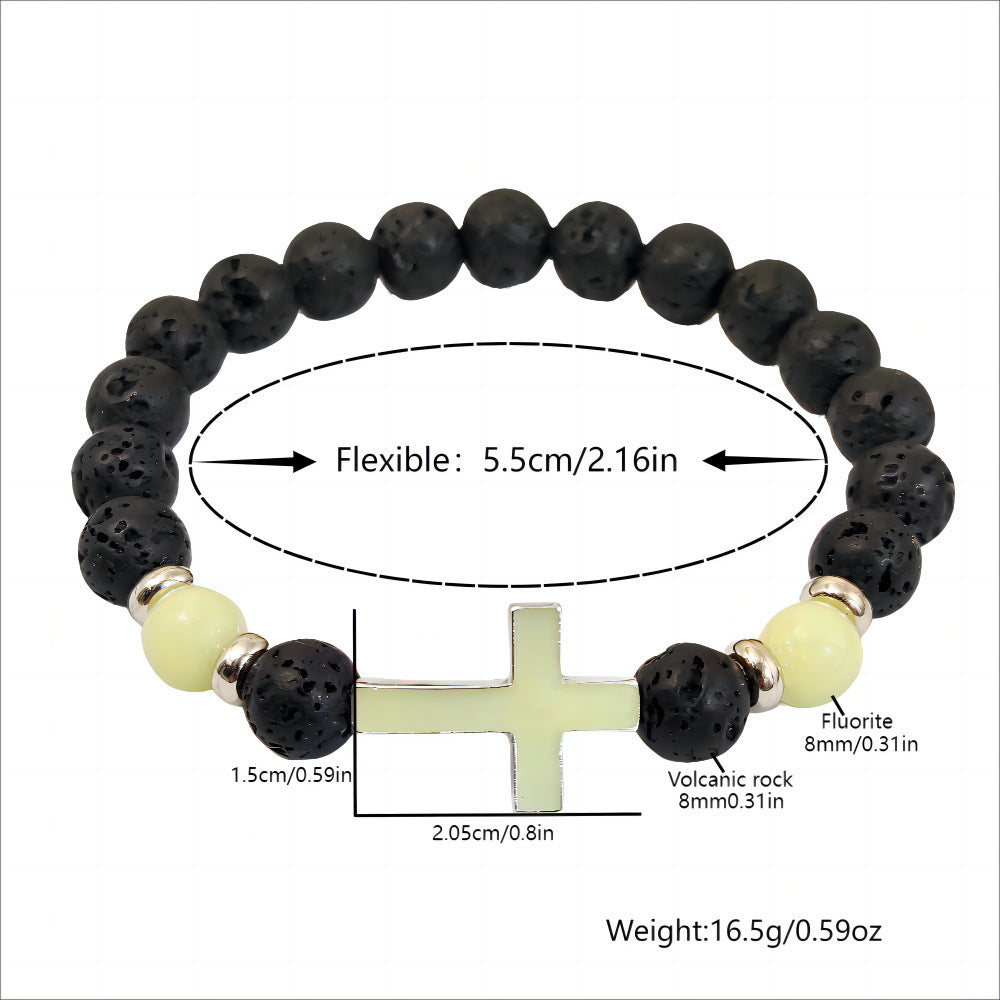 Croix brillant dans le noir BRACELET