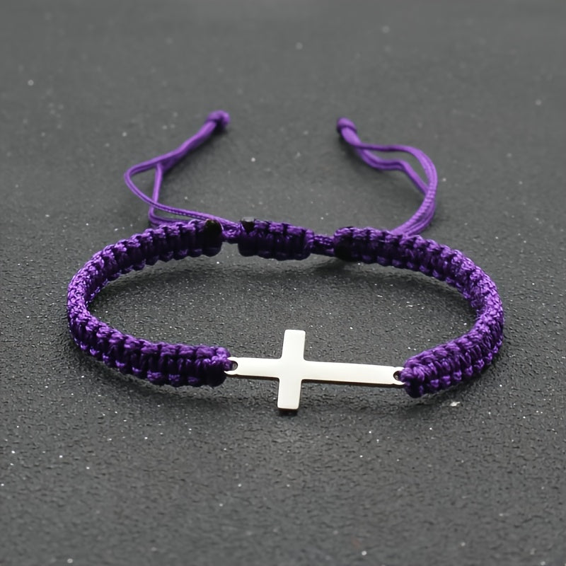 Croix sur nylon tissé BRACELET