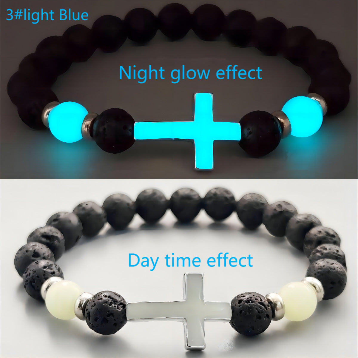 Croix brillant dans le noir BRACELET