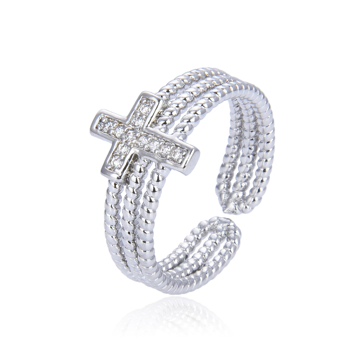 Croix zircons multi-rangs BAGUE