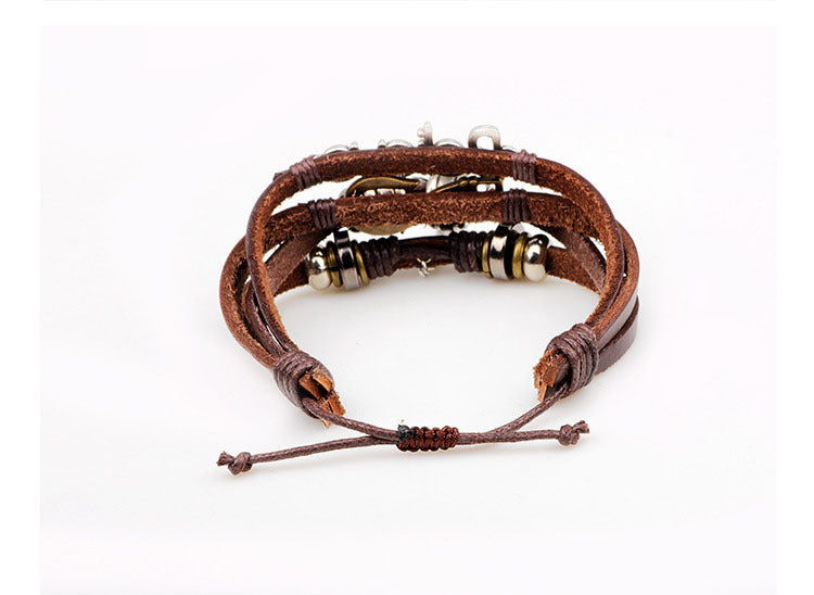Poisson et étoiles sur cuir BRACELET