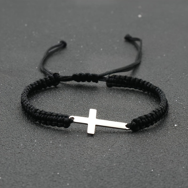 Croix sur nylon tissé BRACELET