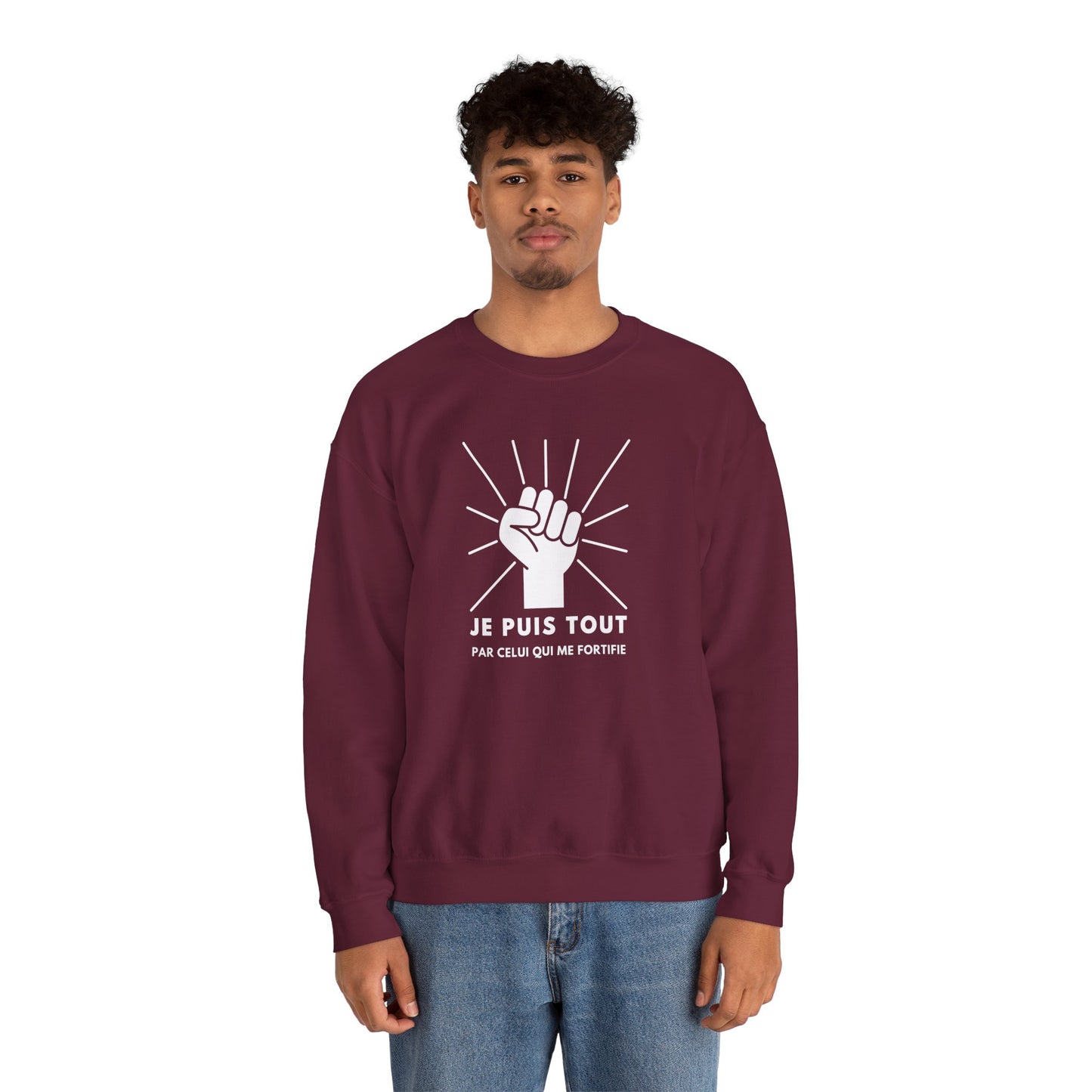 Je puis tout par celui qui me fortifie CREWNECK