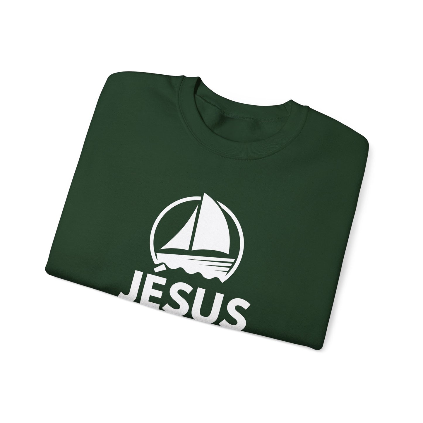 Jésus dans mon bâteau CREWNECK