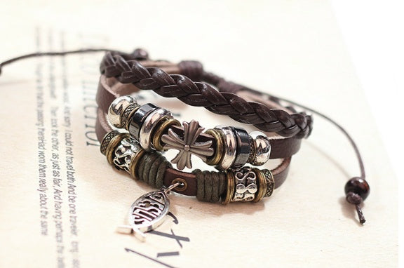 Poisson et étoile sur similicuir BRACELET