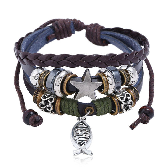 Poisson et étoile sur similicuir BRACELET