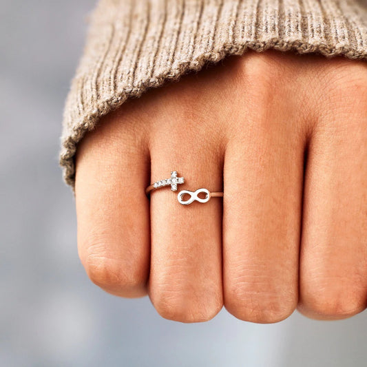 Croix et signe infini BAGUE
