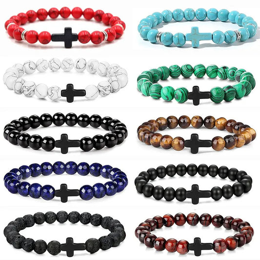 Perles et croix BRACELET
