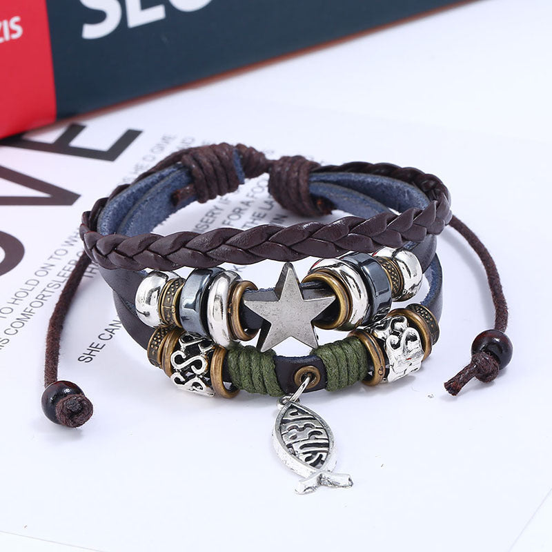 Poisson et étoile sur similicuir BRACELET