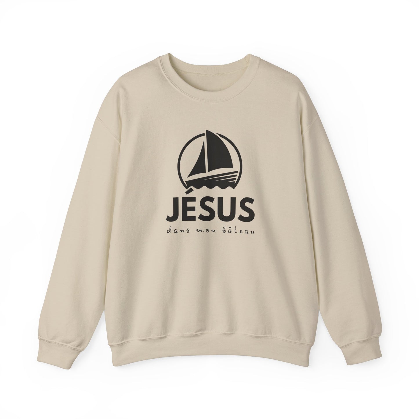 Jésus dans mon bâteau CREWNECK