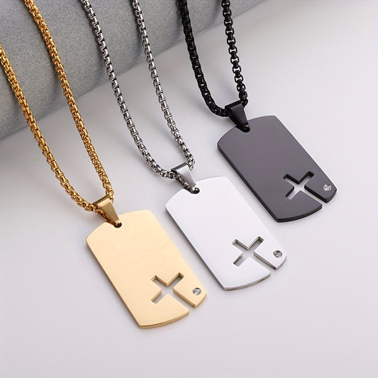 Croix en pendentif En Acier Inoxydable COLLIER