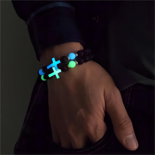 Croix brillant dans le noir BRACELET
