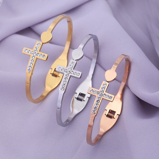 Croix diamand en acier inoxydable BRACELET