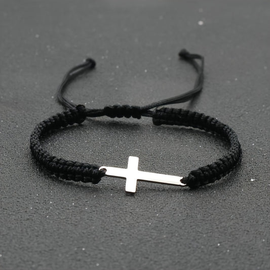 Croix sur nylon tissé BRACELET